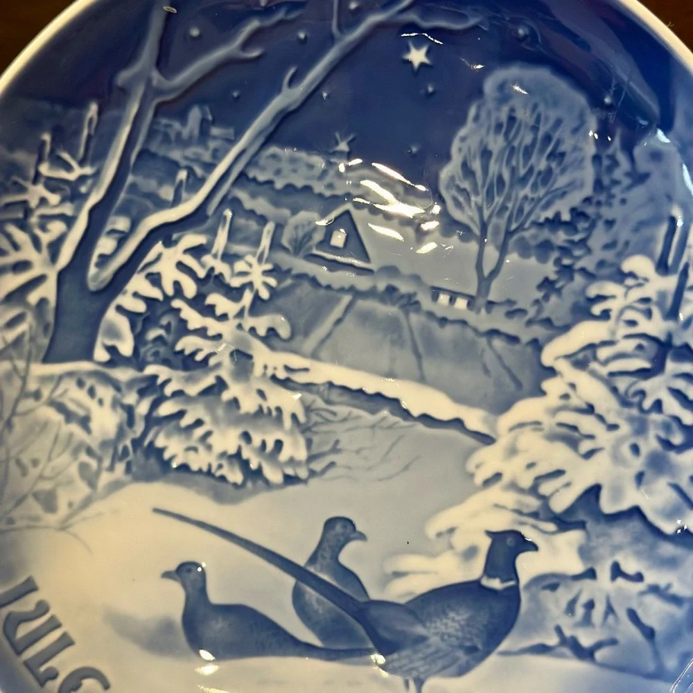 Vintage Bing and Grondahl 1970 Jule After  Pheasants in the Snow Plate